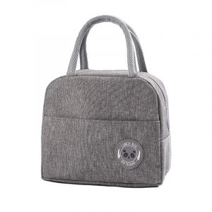 Sac à déjeuner isotherme pour femme, sac fourre-tout isotherme pour homme, enfant, fille, femme, sac isotherme étanche pour le travail, l'école et les pique-niques (gris) - Neuf