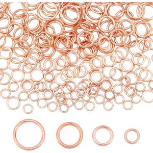 Eryi-Pandahall 200pcs Anneaux Fermés 4 Tailles Anneaux De Jonction En Laon Anneaux Toriques Fermés En Or Rose Connecteurs En Anneau Pour Porte-Clés Boucle D'oreille Colliers Fête Des Mères, 6/8/10/12 - Neuf