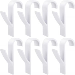 MEVRONISSHOP-8 Pi&egrave;ces Crochet Radiateur S&egrave;che Serviette, Crochet Seche Serviette pour Radiateurs Plastique Blanc, Accroche Serviette Salle de Bain, Pat&egrave;res Radiateur de Salle de Bain - Neuf