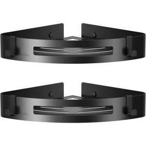 &Eacute;tag&egrave;res de douche en acier inoxydable, &eacute;tag&egrave;res de placement triangulaires, secteurs, accessoires de salle de bains, convient pour la cuisine, salle de bains, set de 2 (Noir) - Neuf