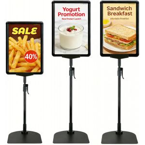 SUBZONAL-Lot de 3 porte affiche a4, porte affiche, pr&eacute;sentoir, pr&eacute;sentoir A4 sur Pied 360 Degr&eacute;s R&eacute;glable, porte menu restaurant, pour Bureau, Restaurant, Entreprise - Neuf