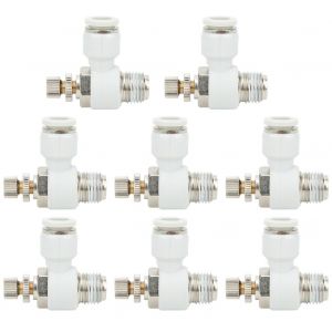 XYONG Lot de 50 vannes de debit d'air SL8-02, regulateur de vitesse, connecteur de reglage pneumatique, 8 mm x 1/4 po - Neuf