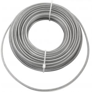 SUBZONAL-Fil de Coupe Ligne de Coupe Herbe en Acier Robuste 3mm x 15m Rond Remplacement String Line Cordon de Corde pour d&eacute;broussailleuses - Neuf