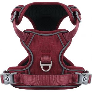 Jgd-Harnais Anti Traction Pour Chien, Harnais Chiot Chien R&eacute;fl&eacute;chissant R&eacute;glable Avec Attache Devant, Arnet Moyen Et Grand, Rouge, M - Neuf