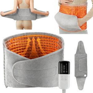 Ceinture Chauffante Lombaire, Coussin Chauffant Electrique sans Fil, 10 Temp&eacute;ratures & Minuterie 4H, Coussin Chauffant Dos avec Velcro &Eacute;tendu et &Eacute;largi Lavable en Machine, 125x30CM Gris - Neuf