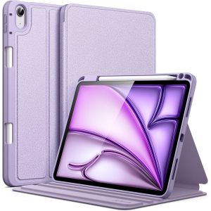 LORANKA-Coque pour iPad Air 11 Pouces M3/M2 (2025/2024), iPad Air 5/4 (2022/2020 5&iquest;/4&iquest; 10,9 Pouces) avec Porte-Stylet, &Eacute;tui Housse Fine Folio Support, Multi-Angle Affichage (Violet) - Neuf