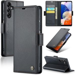 Maa-Coque Pour Samsung Galaxy A14 4g/5g, Étui Housse En Rfid Protection Premium Pu Cuir Portefeuille Rabat Case Magnétique Stand Antichoc, Étui Case Pour Samsung Galaxy A14 4g/5g, Noir - Neuf