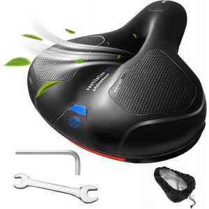 Selle De Ultra Confortable,Selle De Vélo Gel Ergonomique Avec Amortisseur À Double Ressort Pour Bicyclette Vtt Vélos Montagne.[C100] - Neuf