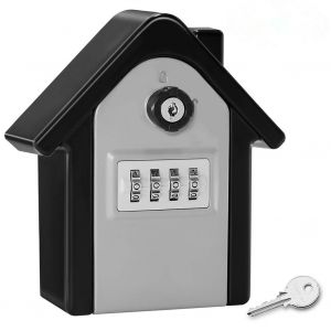 (Argent)Boite a Cle Securisee Mural Boite a Clé avec Code Numérique & Clés d'urgence, Grand Key Safe Box Format XL Coffre a Clef Extérieur pour Maison, Bureau, Usine, Garages - Neuf