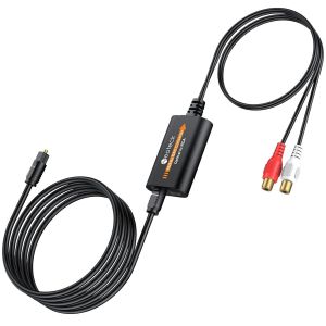 192 kHz SPDIF vers RCA Convertisseur Intégré Amplificateur Audio&Câble RCA DAC Convertisseur Audio Optique vers RCA pour HD TV/Xbox/DVD/Blue-Ray - Neuf