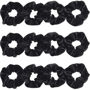 Belle Vous Lot De 12 Chouchou Velours - &Eacute;lastique Color&eacute; Pour Femme Avec Cheveux Droits, Boucl&eacute;s, Cr&eacute;pus, Longs, Courts, &Eacute;pais Et Fins - Crunchies Color&eacute;s - Neuf