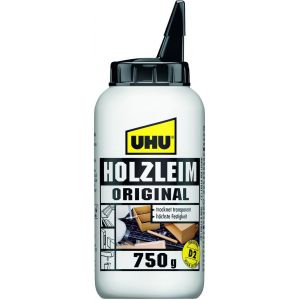 Colle à bois e Plus forte que le bois,résistante à l'humidité,D2,sans solvants,embout de précision,transparente,biberon 750g - Neuf