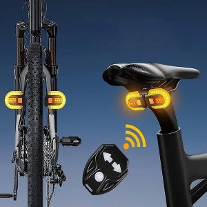 Clignotant De V&eacute;lo Sans Fil Avec T&eacute;l&eacute;commande - Double Voyant Led Pour Une Conduite En Toute S&eacute;curit&eacute; - Neuf