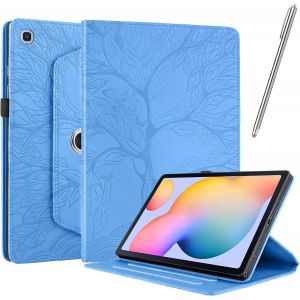 Kal-Coque Pour Samsung Galaxy Tab A7 Lite 8.7 Pouce 2021, &Eacute;tui Cuir Pu Housse De Protection Flip Avec [Stylet] Fonction Support Antichoc &Eacute;tui Rotatif &Agrave; 360&deg; - Bleu - Neuf