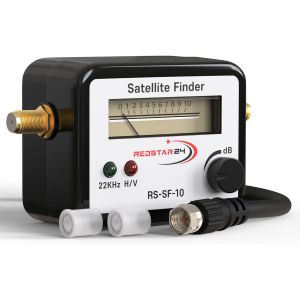 Pointeur Satellite - Détecteur de Signal Satellite Numérique | Satfinder avec Signal Sonore + Câble F Inclus | Appareil de Réglage pour Parabole Satellite Numérique, Testeur de Signal Sat TV - Neuf