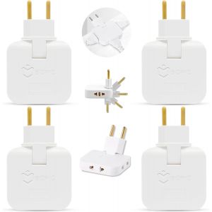 Ytfhg-® Lot De 2 Prises Plates Plates À 3 Prises Pivotantes À 180° Pour Meubles - Neuf