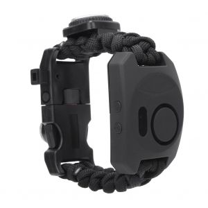 Bracelet De Survie Multifonction D'exterieur Avec Boussole, Thermometre, Sifflet, Alarme Led - Neuf
