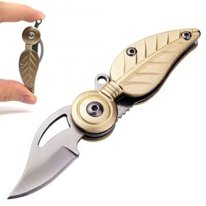 Mini Cutter En Acier Inoxydable, Porte-Cles, Coupe-Poche Pour Hommes Et Femmes, Coupe-Coupe Pliable Compact En Acier Inoxydable, Coupe-Coupe De Survie Portable - Neuf