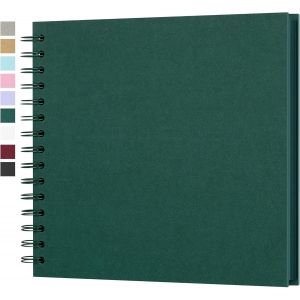 Album Photo Scrapbooking DIY 20,5x20,5 cm Papier Kraft Rigide avec 20 Feuilles,Livre de Souvenirs Photographiques pour Familles et Mariages,Vert fonc&eacute; - Neuf
