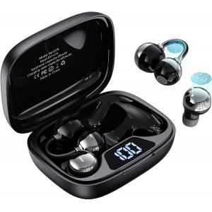 JGD-Open Ear &Eacute;couteurs Bluetooth 5.4, &Eacute;couteurs de Sommeil avec Basse Profonde HiFi, Ecouteurs Bluetooth sans Fil avec Mode Double Intelligent (Jour + Nuit), Annulation Avanc&eacute;e du Bruit, IP5 - Neuf