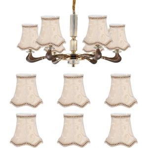 Ulteronixshop-6 Pi&egrave;ces Lustre Abat-Jour, Moderne E14 Clip Sur Tissu Abat-Jours Applique Murale Abat-Jour, Clip Sur Pliss&eacute;e Suspension Abat-Jours Pour La D&eacute;coration De La Maison (#8) - Neuf