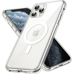 SJZG-Coque Magnétique Pour Iphone 11 Pro 5,8 Pouces Compatible Avec Recharge Sans Fil Magsafe, Housse De Téléphone Antichoc, Dos Transparente Anti-Rayures (Transparente) - Neuf