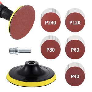 Kit De Disque Abrasif 125Mm:Disques Plateau De Ponçage 125Mm Avec Filetage M14,50 Pièces Disque Poncage 125Mm.Disque A Poncer 125Mm Grain 10X 40/60/80/120/240 Pour Poncer/Polir/Dérouiller(A - Neuf