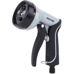 JGD-RESTMO Pistolet de pulv&eacute;risation pour tuyau d'arrosage - Buse de tuyau propre avec c&ocirc;ne pivotant unique et modes de jet de balayage du tube, &eacute;quip&eacute; d'un d&eacute;clencheur avant verrouillable et de 5 mo - Neuf