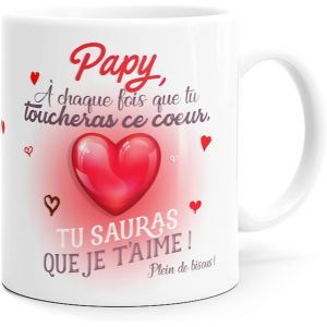 Eryi-Mug Papy Idée Cadeau Original Fête Grand-Père, Tasse Message Amour Humour Futur Papi, Papa Homme Grands-Parents Pour Anniversaire Noël Ou Plaisir.Je T¿Aime Coeur Petit-Enfant. - Neuf