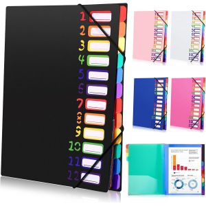 Eryi-Range Document Bureau A4, Classeur Extensible, Classeur À Documents À 12 Compartiments, Rangement Papier Administratif Avec Élastique Pour Documents De Bureau, Devoirs Scolaires (Noir) - Neuf