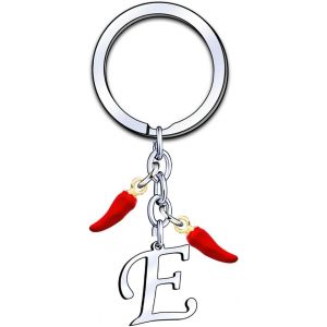 Kal-Porte-Cl&eacute;s Initial A-Z, Pendentif D&eacute;coratif Piment, Cadeau Pour Femme Homme, Anniversaire No&euml;l - Neuf