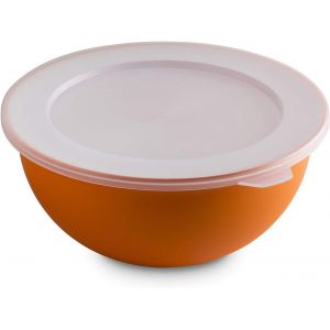 Design Bol 1,5 Lt + Couvercle,Diam&egrave;tre 20 Cm,Blanc &Agrave; L'int&eacute;rieur Et Color&eacute; &Agrave; L'ext&eacute;rieur,En Polypropyl&egrave;ne Et Plastique Antibact&eacute;rien,Sanaliving.[A17] - Neuf