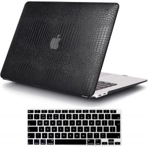 Coque Compatible Avec Macbook Air 13 Pouces 2021 2020 M1 A2337 A2179 A1932 Avec Touch Id Bo&icirc;tier En Plastique Dur Mince Et Housse De Clavier Pour Nouveau Air 13 2018-2021 Lib&eacute;rer, Black Leather - Neuf