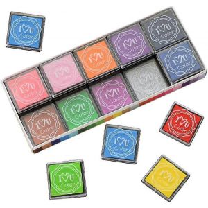 Tampon Encreur,Ensemble De Tampons Encreurs,Tampon Encreur De Couleur De Doigt Non Toxique Utilis&eacute; Pour Les Tampons Encreurs Artisanaux,Bricolage,Carte Tampon Tampon,Papier - Neuf