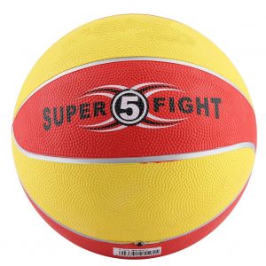 Mini Ballon De Basket Gonflable Colore En Caoutchouc Pour Enfants (Rouge Et Jaune) - Neuf