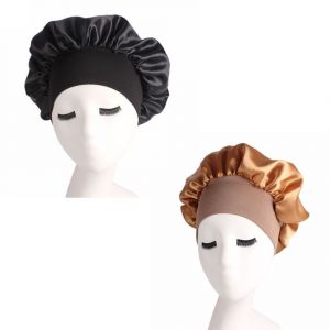 Bonnet De Nuit Deux Pièces Noir Et Or Bonnet De Nuit En Satin Bonnet De Nuit Bonnet De Nuit Réglable Bonnet De Nuit Bonnet De Nuit Doux Bonnet De Nuit En Soie Élastique Pour Femmes Et Filles - Neuf