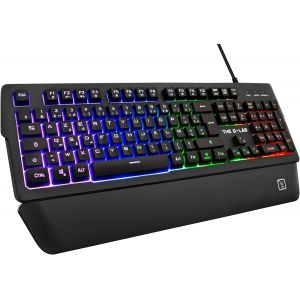 KALANKA-Keyz Palladium Clavier Gamer AZERTY Filaire USB - R&eacute;tro-&Eacute;clairage RGB LED Multicolore, Repose-Poignets Magn&eacute;tique, 26 Touches Anti-ghosting, Durable - PC PS4 Xbox One (Noir) - Neuf