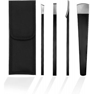 Kit D'outils De Couteau De P&eacute;dicure 4 Pi&egrave;ces Avec Sac De Protection, Grattoir De P&eacute;dicure En Acier Inoxydable Pour Le Soin Des Pieds, Outils De P&eacute;dicure Exfoliants Pour Le Talon - Neuf