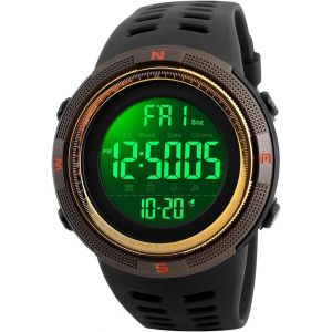 Eryi-Homme Montre Sport Digital 50m Etanche Outdoor Multifonction Electronique Tactique Militaire Montres Bracelet Hommes Double Temps Calendrier Alarme Plastique Caoutchouc Montre Homme Garçon - Neuf