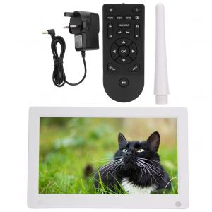 Cadre photo numerique a induction 11,6 pouces 16:9 1920 x 1080 1080p, compatible avec la lecture de videos, d'images, de musique, d'horloge et de calendrier, 100-240 V (blanc, Royaume-Uni) - Neuf