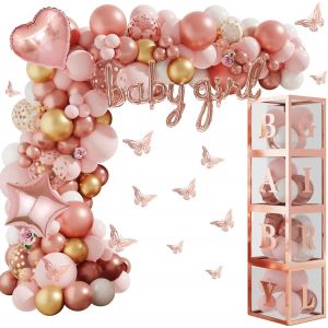 AYUHR-180 Pièces Rose or Ballon Arc Kit Champagne or Anniversaire Décoration Cheval Orange Blanc Ballon Pour Femme Fille Guirlande Pour Bébé Douche Mariage Anniversaire Décoration de Fête - Neuf