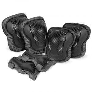 ¿S¿Protection Noire Skateboard Roller Vélo Enfants Ensembles De Protection Coudières Genouillères Protège-Poignets - Neuf
