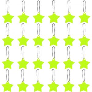 Acdsgd-Lot De 24 Pendentifs R&eacute;flecteurs De S&eacute;curit&eacute; Pour Enfants, S&eacute;curit&eacute; Pendentif R&eacute;fl&eacute;chissant De &Eacute;toile Avec Cha&icirc;nes Pour Cartable Pour Cartable V&ecirc;tements Sac &Agrave; Dos Cyclisme Marche Course &Agrave; Pied - Neuf