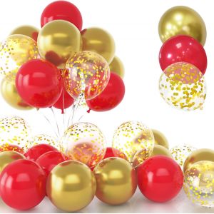 Ayuhr-30 Pièces Ballons Or Rose, 12 Pouces Métallique Chrome Or Rose Confettis Ballons, Latex Hélium Blanc Ballons Avec Ruban Pour Anniversaire Mariage Festival Enterrement Fête Célébrations - Neuf