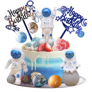 10 Pi&egrave;ces Toppers Cupcake Espace D&eacute;coration De G&acirc;teau,Astronaute Deco Anniversaire,D&eacute;corations De G&acirc;teau Astronaute,Espace G&acirc;teau Topper,Pour F&ecirc;te &Agrave; Th&egrave;me Parti D&eacute;coration&iquest;Or&iquest; - Neuf