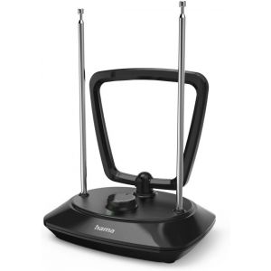 Antenne d'int&eacute;rieur &laquo; Classic &raquo; Active (r&eacute;ception DVBT, DVBT2, antenne d'int&eacute;rieur pour t&eacute;l&eacute;viseur, Gain r&eacute;glable, Filtre LTE 5G, Alimentation par USB) Noire - Neuf