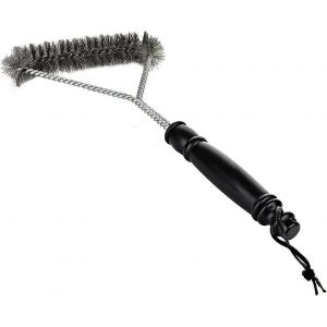 Brosse métallique à 3 côtés pour barbecue avec poignée ergonomique et boucle de suspension ¿ Parfaite pour Weber et tous types de grils - Neuf
