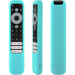 Étui de Protection en Silicone pour TCL Intelligent Télécommande de Voix RC902V FMR5 RC902V FMR1 RC902V FAR1, Antichoc, Lavable, Non-Slip, Agréable pour la Peau (Bleu Lumineux) - Neuf