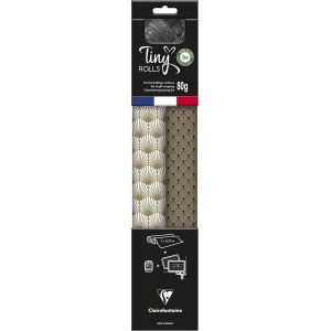 223891C-Kit D'emballage Cadeau Zéro Plastique-2 Rouleaux Papier Cadeau 5mx35cm-Bobine Ruban 20m + 10 Étiquettes Cadeaux A Découper-Noir/Or-Emballage Responsable - Neuf