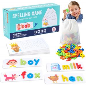 KAL-Jeux Montessori Enfant 3 4 5 6 7Ans, Puzzle En Bois Alphabet, Alphabet Jouet, Puzzle En Bois Tridimensionnel 3D, Jouets Éducatifs Pour Les Enfants, Matériel Pédagogique Pour Les Enfants Puzzle - Neuf